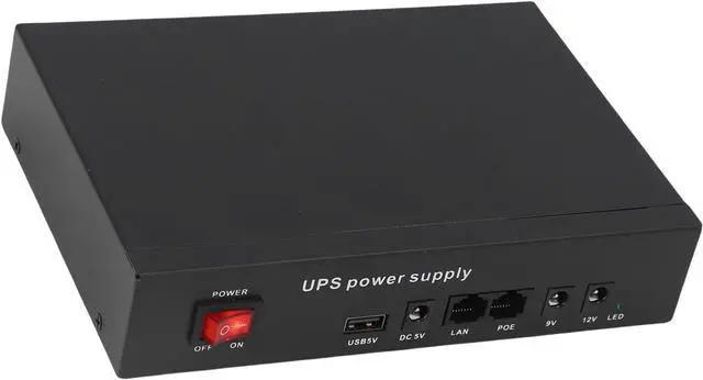 Main image of Mini UPS Battery Backup 12000mAh Rechargeable Battery DC 5V/9V/12V Output for Router Modem LED Lights Electronics Portable Uninterruptible Power Supply (US Plug)