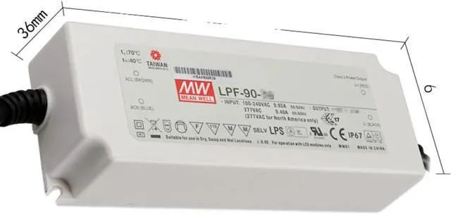 Alt view image 2 of 5 - Mean Well LPF 90W 30V 3A LED Driver LPF-90-30