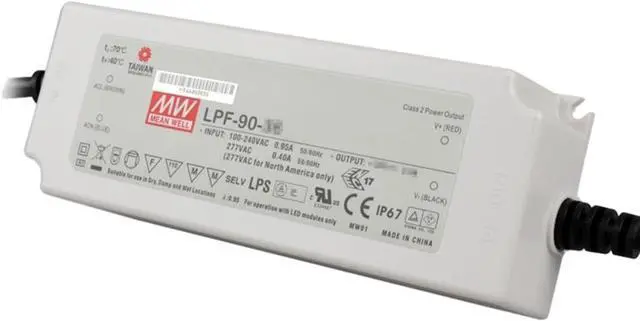 Alt view image 3 of 5 - Mean Well LPF 90W 30V 3A LED Driver LPF-90-30