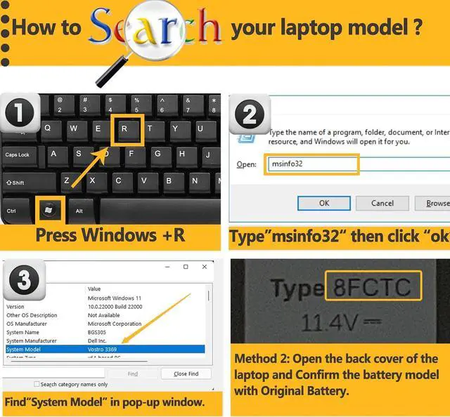 Alt view image 6 of 7 - 8FCTC 56Wh Battery Replacement for Dell Alienware M17 R4 R3 M15 R4 R3 Vostro 7620 7510 Precision 5570 5560 5550 Inspiron 5620 7610 7510 XPS 15 9520 9500 9510 G15 5510 5520 Series 11.4V 4650