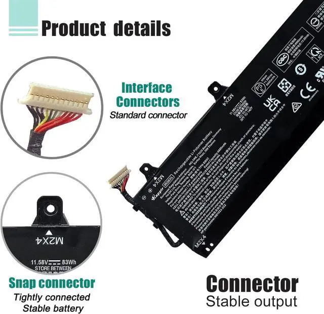 Alt view image 4 of 7 - IR06XL Laptop Battery Replacement for Hp ZBook Power G7 1J31AEA 1J3Q8EA 1J3X7EA 1J3Y1EA 1J3Y2EA 1J3Y3EA 1J3Y6EA 1J3Y8EA 2C9N7EA 2C9P1EA 2H6Y0UT Series M02029-005 TPN-DB0C M01523-2C2