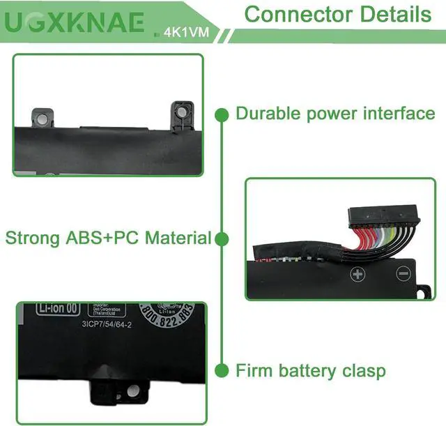 Alt view image 3 of 7 - 4K1VM Laptop Battery Replacement for Dell G7 17 7700 Series W62W6 0W62W6 9TM7D 09TM7D XYCW0 0XYCW0 V0GMT NCC3D 0NCC3D NYD3W 0NYD3W 97Wh