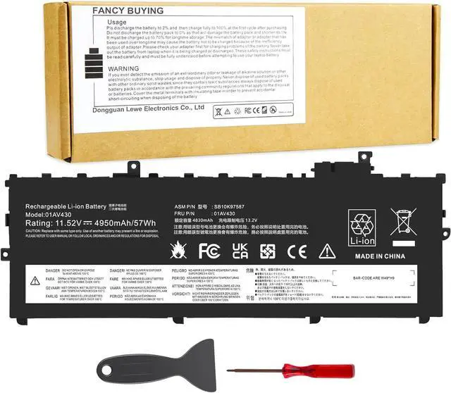 Main image of Fancy Buying 01AV430 01AV494 SB10K97587 Battery Replacement for Lenovo ThinkPad X1 Carbon 5th Gen 2017 6th Gen 2018 Series 01AV429 SB10K97586 01AV431 SB10K97588 01AV494 SB10K97586