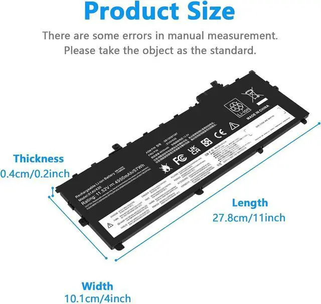 Alt view image 2 of 6 - Fancy Buying 01AV430 01AV494 SB10K97587 Battery Replacement for Lenovo ThinkPad X1 Carbon 5th Gen 2017 6th Gen 2018 Series 01AV429 SB10K97586 01AV431 SB10K97588 01AV494 SB10K97586