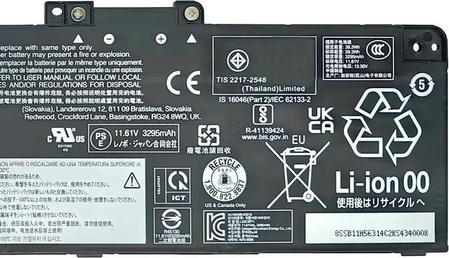 Alt view image 3 of 6 - L23C3P71 Battery Replacement for Lenovo ThinkPad T14 Gen 5 21MC 21MD 21ML 21MM / P14s Gen 5 21ME 21MF Series SB11H56314 5B11H56413 L23M3P76 SB11H56315 5B11H56414 11.61V 39.3Wh 3392mAh 3-Cell