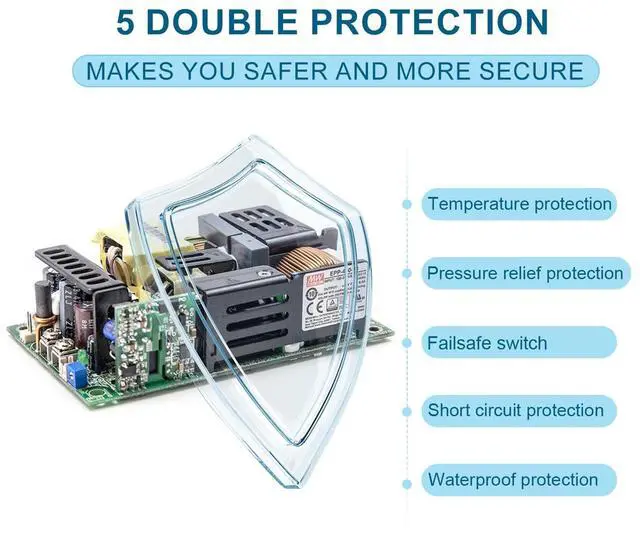 Alt view image 6 of 7 - EPP-400-48 Compact 400W 48V 8.4A Industrial Power Supply, Universal AC Input with PFC, Low Noise, Overload Protection, Up to 94% Efficiency, Suitable for 5000m Altitude