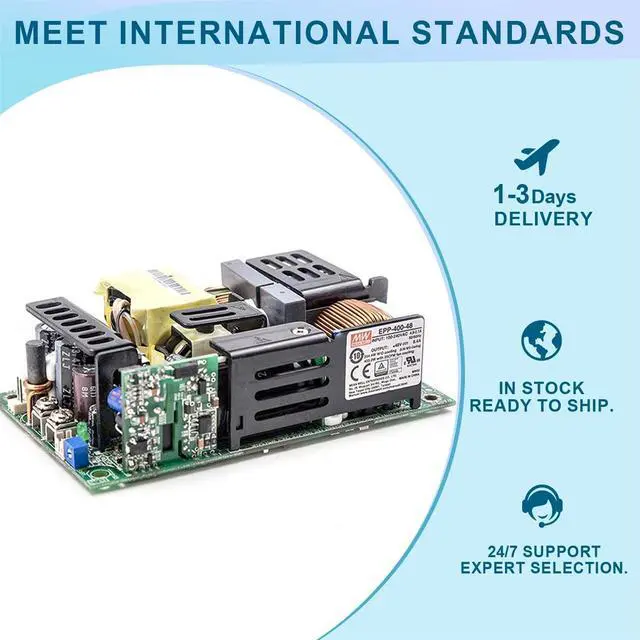 Alt view image 7 of 7 - EPP-400-48 Compact 400W 48V 8.4A Industrial Power Supply, Universal AC Input with PFC, Low Noise, Overload Protection, Up to 94% Efficiency, Suitable for 5000m Altitude