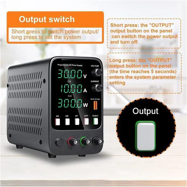 Alt view image 5 of 7 - dc Power Supply APS3010H DC Power Supply 30V 10A Lab Programmable Memory Function Adjustable Power Source Voltage Regulator Switch 60V 5A (Color : 0-30V 0-5A)