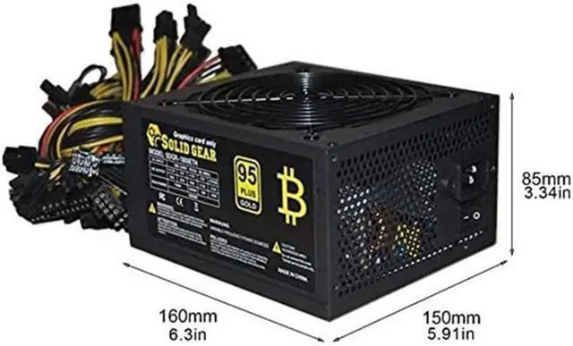 Alt view image 5 of 6 - 2000W 2400W 2600W 180V-240V ATX ETH Mining Bitcoin Power Supply 95% Efficiency Support 8 Display Cards GPU for BTC Bitcoin Miner(2600W and Cable)