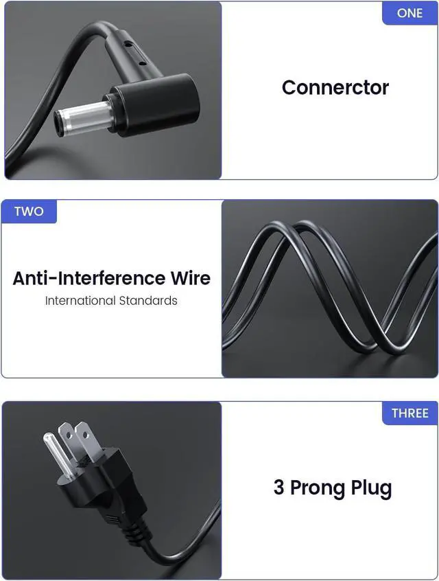 Alt view image 3 of 7 - 330W AC Charger Compatible with Asus Rog Strix Scar 16 17 18 G18 G634JY G634JZ G733PZ G733PY G733P G733 G733CX G814JI G814JZ G834JY ADP 330AB DW Gaming Laptop Power Adapter Supply Cord
