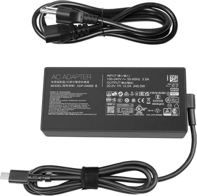 Alt view image 5 of 6 - 240W Laptop Charger for Asus ROG Zephyrus G14 G16 2025 GU605CX GU605CW GU605CR GA403WW GA403WR GA403W GA403WZ TUF Gaming A16 A18 2025 FA808UP FA608UP RTX 5090 5080 5070 Power Cord