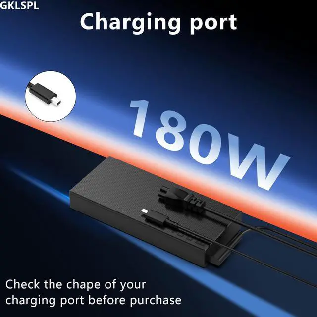 Alt view image 2 of 7 - 180W Rectangle Conn Charger Compatible with ASUS ROG Zephyrus G14 2024 GA403 GA403U GA403UU GA403UI GA403UV RTX 4070 4060 4050 Laptop Power Adapter