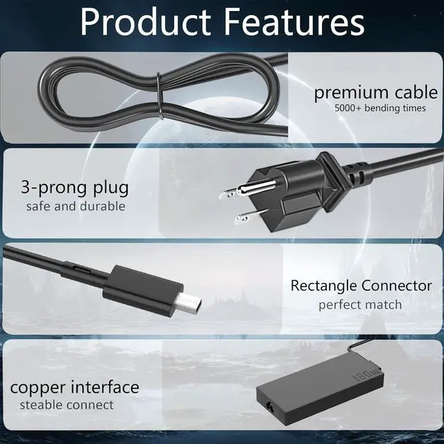 Alt view image 6 of 7 - 180W Rectangle Conn Charger Compatible with ASUS ROG Zephyrus G14 2024 GA403 GA403U GA403UU GA403UI GA403UV RTX 4070 4060 4050 Laptop Power Adapter