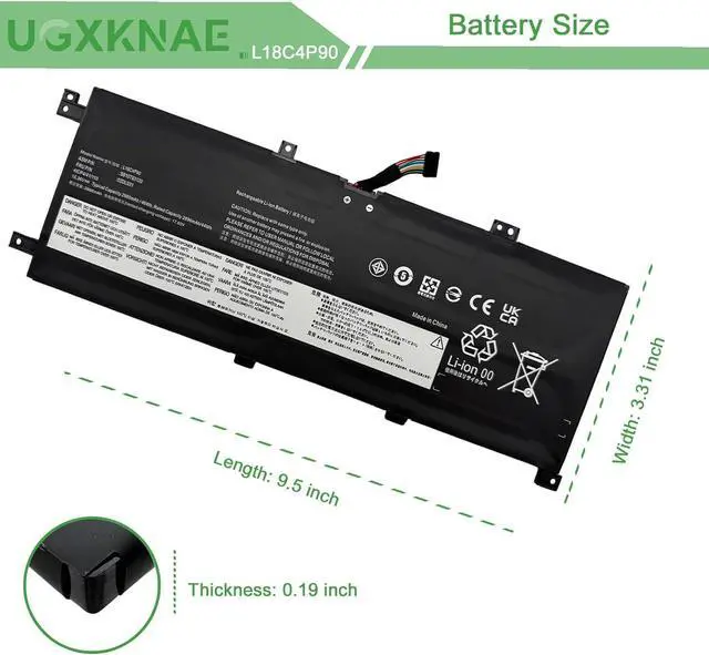 Alt view image 7 of 7 - L18M4P90 L18C4P90 L18D4P90 Laptop Battery Replacement for Lenovo ThinkPad L13 Yoga 1st Gen/Yoga 2nd Gen/Yoga 20R5 20R6 Series 02DL030 02DL031 02DL032 SB10T83119 SB10T83120 SB10T83121 15.36V 46Wh