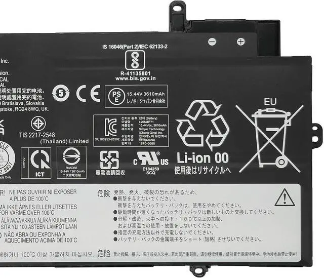 Alt view image 3 of 5 - L20M4P71 Battery 57Wh Replacement for Lenovo ThinkPad X1 Carbon 9th 10th 11th Gen / X1 Yoga 6th 7th 8th Gen Series SB10T83216 5B10W13973 SB11M89857 5B11M90056 L20L4P71 L20C4P71 L20D4P71 15.44V