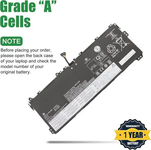 Alt view image 3 of 5 - L21M4PG3 Laptop Battery Replacement for Lenovo 13W Yoga Gen 1 Gen 2 Series Notebook SB11F53999 5B11F53996 L21D4PG3 SB11F54002 5B11F54001 Black 15.44V 51Wh 3305mAh