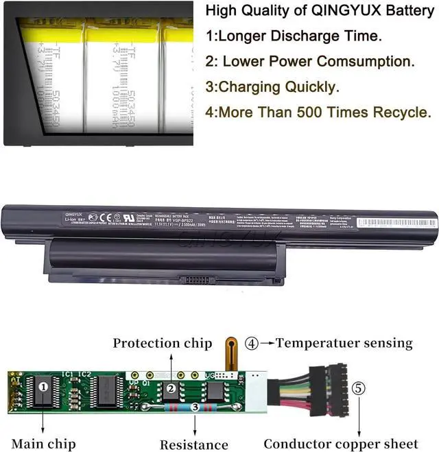 Alt view image 4 of 7 - New 11.1V 3500mAh VGP-BPS22 Battery Compatible with Sony VAIO VPCEA20 Series Laptop