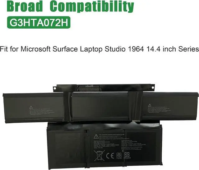 Alt view image 5 of 6 - G3HTA072H Laptop Battery Replacement for Microsoft Surface Laptop Studio 1964 14.4 inch Series Notebook G3HTA071H Black 11.38V 56.3Wh 4948mAh