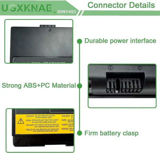 Alt view image 3 of 6 - 77+ 77++ 00NY493 00NY492 01AV477 Laptop Battery Replacement for Lenovo ThinkPad P50 P51 P52 Series 20HH001QGE 20M90017GE L17M6P51 L17L6P51 01AV496 01AV495 00NY490 00NY491 11.25V 90Wh