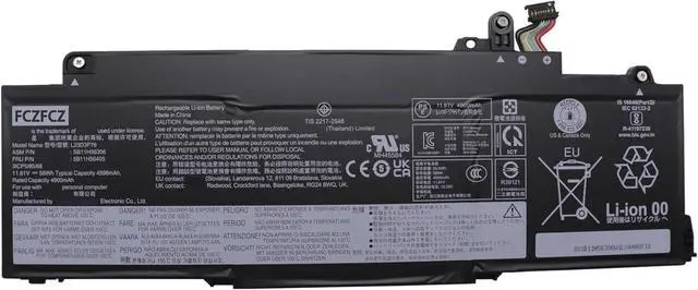 Main image of L23D3P76 Battery 58Wh 4998mAh Replacement for Lenovo ThinkPad T14s Gen 5 / ThinkPad T14s Gen 6 Series Laptop SB11H56306 5B11H56405 5B11H56406 5B11H56407 5B11H56408 11.61V 3-Cell
