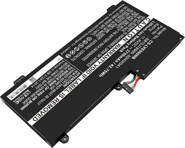 Alt view image 2 of 4 - Replacement Battery for 00HW040,00HW041,SB10J78988,SB10J78989,PN:00HW040,00HW041,SB10J78988,SB10J78989,3750mAh