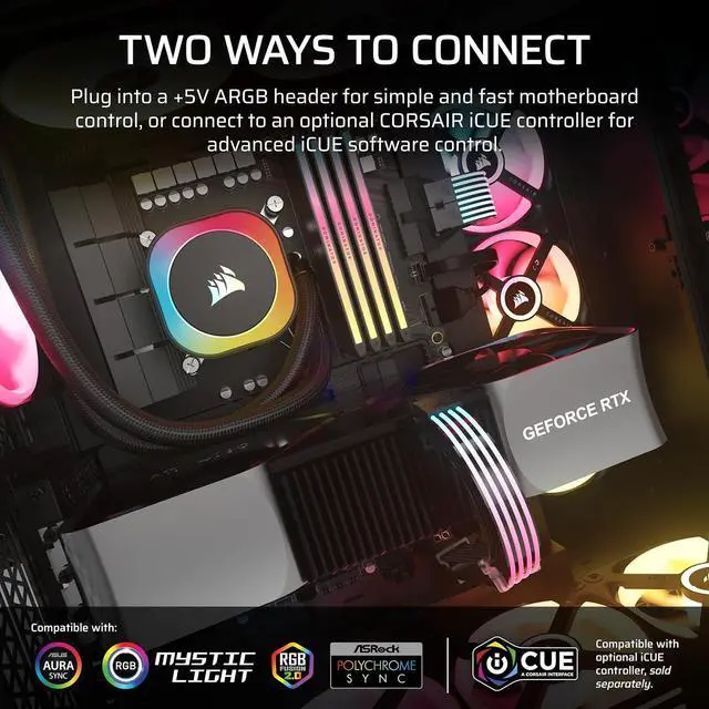 Alt view image 5 of 6 - CORSAIR iCUE ARGB PSU Cable Strips 2X 200mm LED Strips 100 RGB LEDs Per Strip Fits Any PSU Cable Motherboard 5V ARGB Control Black