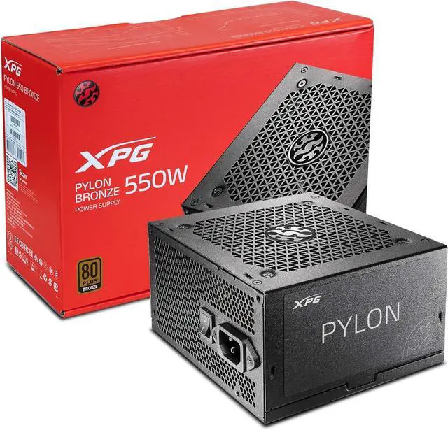 Alt view image 2 of 5 - XPG Pylon 550W 80 Plus Bronze Certified 120mm Fluid Dynamic Bearing Fan Power Supply (PYLON550B-BKCUS)