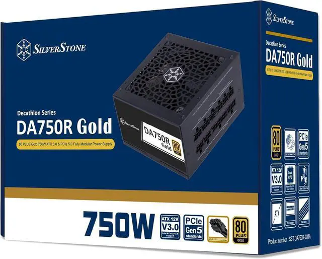 Alt view image 7 of 7 - SilverStone Technology DA750R Gold 80 Plus Gold 750W ATX 3.0 & PCIe 5.0 Power Supply, SST-DA750R-GMA (SST-AX0750MCGD-C)