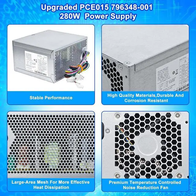Alt view image 4 of 7 - Upgraded PCE015 796348-001 280W Power Supply 796418-001 PSU Compatible with HP Desktop 600 680 800 880 G2 TWR Switching Power Supply,D14-280P1A DPS-280AB-5A PS-4281-1HA M5R36PA PCE016 Power Supply