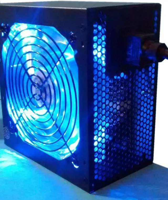 Main image of HIGH POWER 550W Quiet Blue LED Fan 80plus Efficient Dual PCIe Upgrade Desktop PC/AMD Ryzen Gaming Power Supply