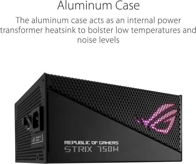 Alt view image 2 of 7 - ASUS ROG Strix 850W Gold Aura Edition (Fully Modular Power Supply, 80+ Gold Certified, ATX 3.0 Compatible, PCIe Gen 5.0 Ready, Dual Ball Bearing, Axial-tech Fan, Aura Sync, 10 Year Warranty)