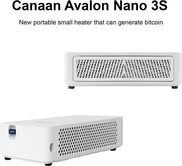 Alt view image 2 of 7 - New Canaan Avalon Nano 3S Bitcoin Miner, 6TH/s 140w SHA256 Quiet ASIC Miner Bitcoin, Crypto Miner with Canaan Original PSU for Home & Office Use, Support Bitcoin Solo Miner & Stake Pool, White