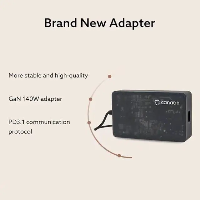 Alt view image 6 of 7 - New Canaan Avalon Nano 3S Bitcoin Miner, 6TH/s 140w SHA256 Quiet ASIC Miner Bitcoin, Crypto Miner with Canaan Original PSU for Home & Office Use, Support Bitcoin Solo Miner & Stake Pool, White