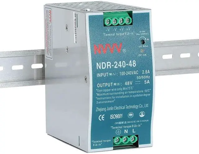 Main image of 48V DC Output Industrial DIN Rail Power Supply 5 Amp NDR-240-48 Input Voltage 100 to 240 with PFC