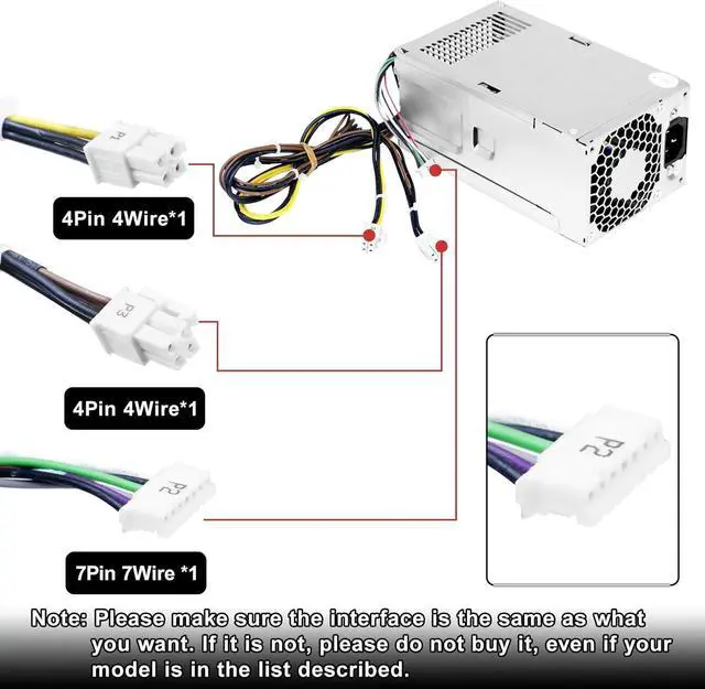 Alt view image 4 of 6 - LXun Upgrad D16-250P1A L08417-002 250W Power Supply Compatible with HP ProDesk 280 282 600 800 G3 480 400 G4 PCH022 L08417-004 901760-002 901761-001 901760-001 PA-2251-5 D16-250P2A Power Supply