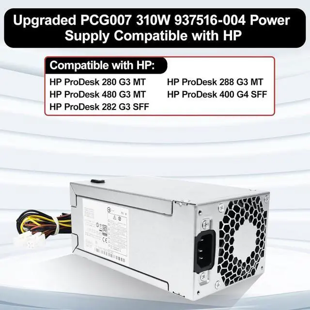 Alt view image 2 of 7 - LXun Upgraded PCG007 937516-004 310W Power Supply Compatible with HP ProDesk 280 288 480 G3 MT, Compatible with HP 400G4 282G3 SFF 901772-004 DPS-310AB-1A PSU Power Supply