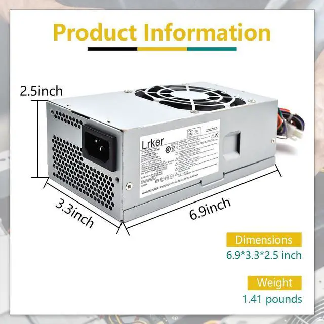 Alt view image 5 of 7 - 300W Power Supply Compatible with HP Pavilion Slimline S5000 PSU TFX Upgrade Slimline SFF