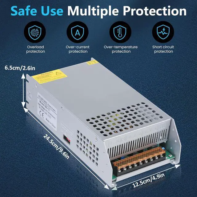 Alt view image 3 of 7 - DC 36V 33.3A 1200W Power Supply 110V AC to 36V Converter 33.3A 1200W Switching Power Supply Transformer for 36Volt Winch Car Jack LCD Monitor CCTV Car Stereo