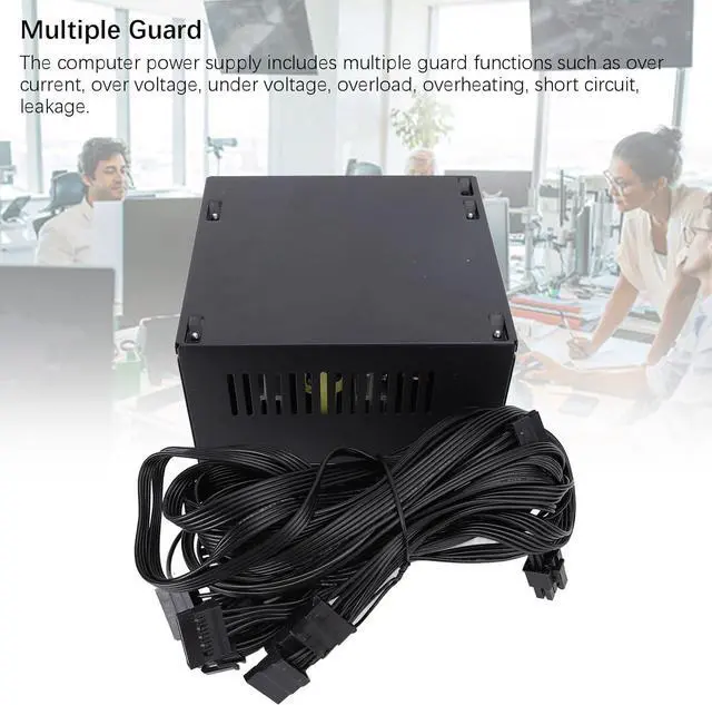 Alt view image 3 of 7 - 500W Power Supply, Computer ATX Power Supply Gaming Power Supply with 4.7 inch Black Fan, Single Channel 12V High Current, Support Dual Core Platforms