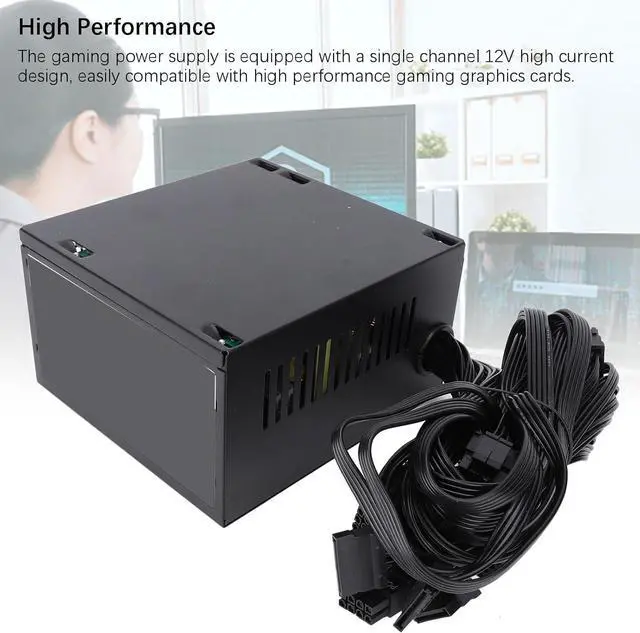 Alt view image 5 of 7 - 500W Power Supply, Computer ATX Power Supply Gaming Power Supply with 4.7 inch Black Fan, Single Channel 12V High Current, Support Dual Core Platforms