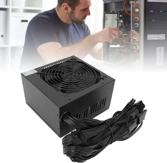 Alt view image 6 of 7 - 500W Power Supply, Computer ATX Power Supply Gaming Power Supply with 4.7 inch Black Fan, Single Channel 12V High Current, Support Dual Core Platforms