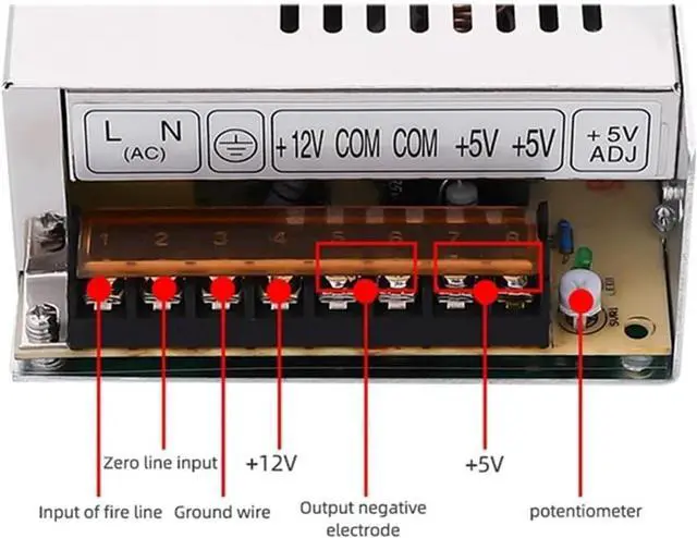 Alt view image 4 of 7 - 200 Dual Output Switching Power Supply 5V 12V/5V 24V/12V 24V Two Group Output Switch Power D-150A/B/C for Computer Lab, LED Strip Light and So on(D-200C 12V8A 24V4A)