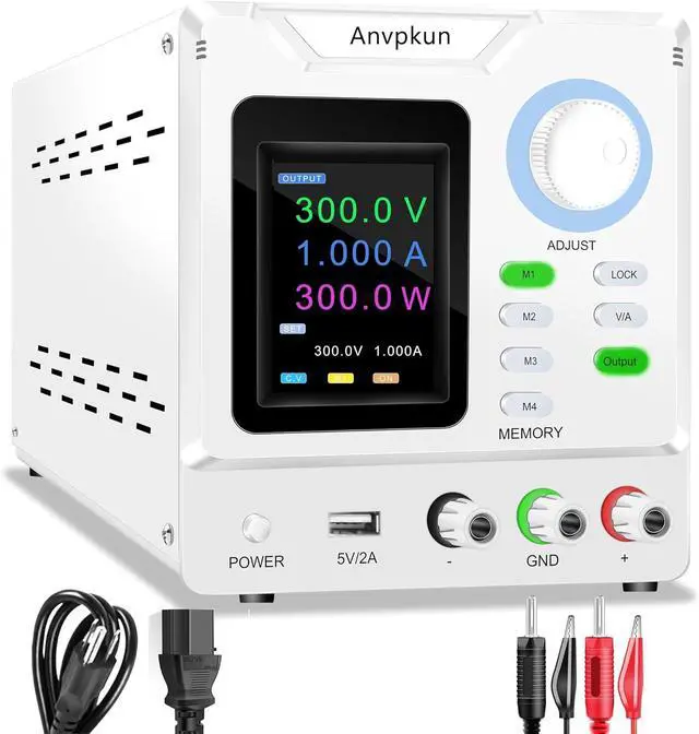 Main image of 0-300V 0-1A Adjustable DC Regulated Switching Power Supply, Variable Laboratory Benchtop Power Supply with Adjustable Voltage and Current Output