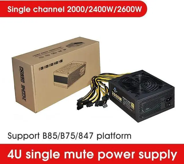 Alt view image 4 of 7 - KLVN 4U Single 10X 6Pin PSU Mining Power Supply Source BTC ETH Bitcoin Miner 110V 240V 2000W 2400W 2600W ATX for 6 GPU Graphics Card (Color : 110-220V 2000W)
