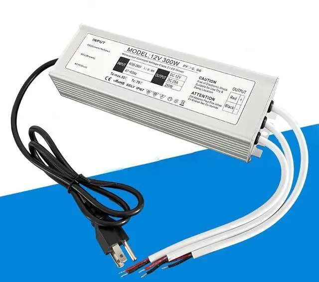 Alt view image 3 of 3 - 200W 300W Waterproof IP67 Power Supply Transformer Adapter 90V-260V AC to DC 12V 24V Transformer Adapter for LED Light, Computer Project, Outdoor (24V 8.3A 200W)