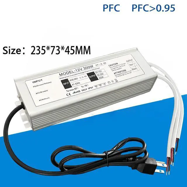 Alt view image 2 of 3 - 200W 300W Waterproof IP67 Power Supply Transformer Adapter 90V-260V AC to DC 12V 24V Transformer Adapter for LED Light, Computer Project, Outdoor (24V 8.3A 200W)