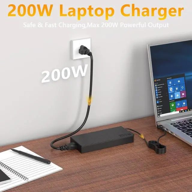 Alt view image 6 of 6 - 200W Laptop Charger Compatible with Asus Vivobook Pro 15 OLED Q533 Q533M Q533MJ Q543 Q543MJ Q543MV N6506CU N6506 20V 10A A20-200P1A ADP-200JB D Power Adapter