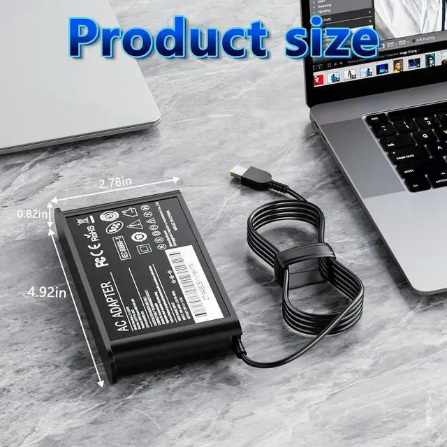 Alt view image 4 of 7 - 230W Slim Tip Ac Adapter 20V 11.5A Compatible with Lenovo Legion Gaming Laptop Gen 9 (16 AMD) ADL230NDC3A ADL230NLC3A Power Adapter Charger,Fits for RTX 5090 5080 5070 5060