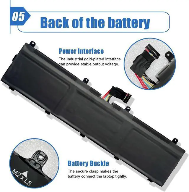 Alt view image 6 of 6 - Dentsing L17C6P51 (11.4V 99Wh/8684mAh) Laptop Battery Compatible with Lenovo Thinkpad P72 P73 Series Notebook 01AV498 SB10K97637 L17M6P52