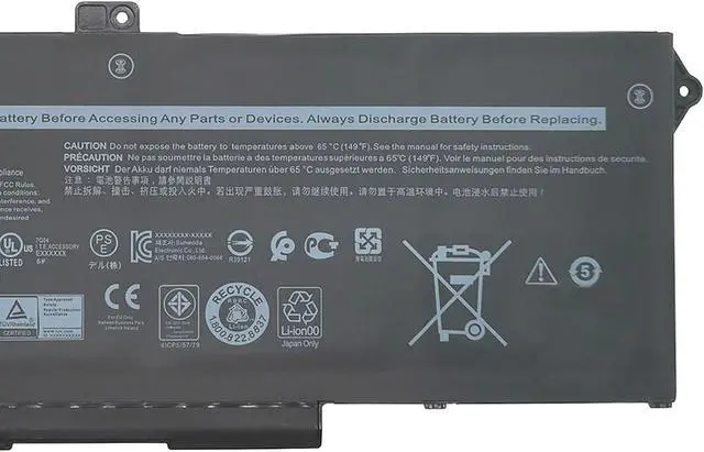 Alt view image 4 of 6 - RJ40G Laptop Battery 63Wh 15.2V Compatible with Dell Latitude 14 5420 / Latitude 15 5520 / Precision 15 3560 / P137G P137G001 P104F P104F001 Series 01K2CF 075X16 WY9DX 0WK3F1 0M3KCN 005R42